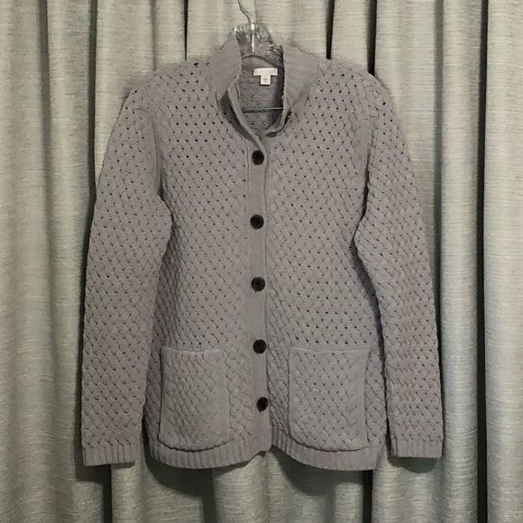 𝅺J. Jill chenille basket weave oversized sweater cardigan size XS - Picture 9 of 11